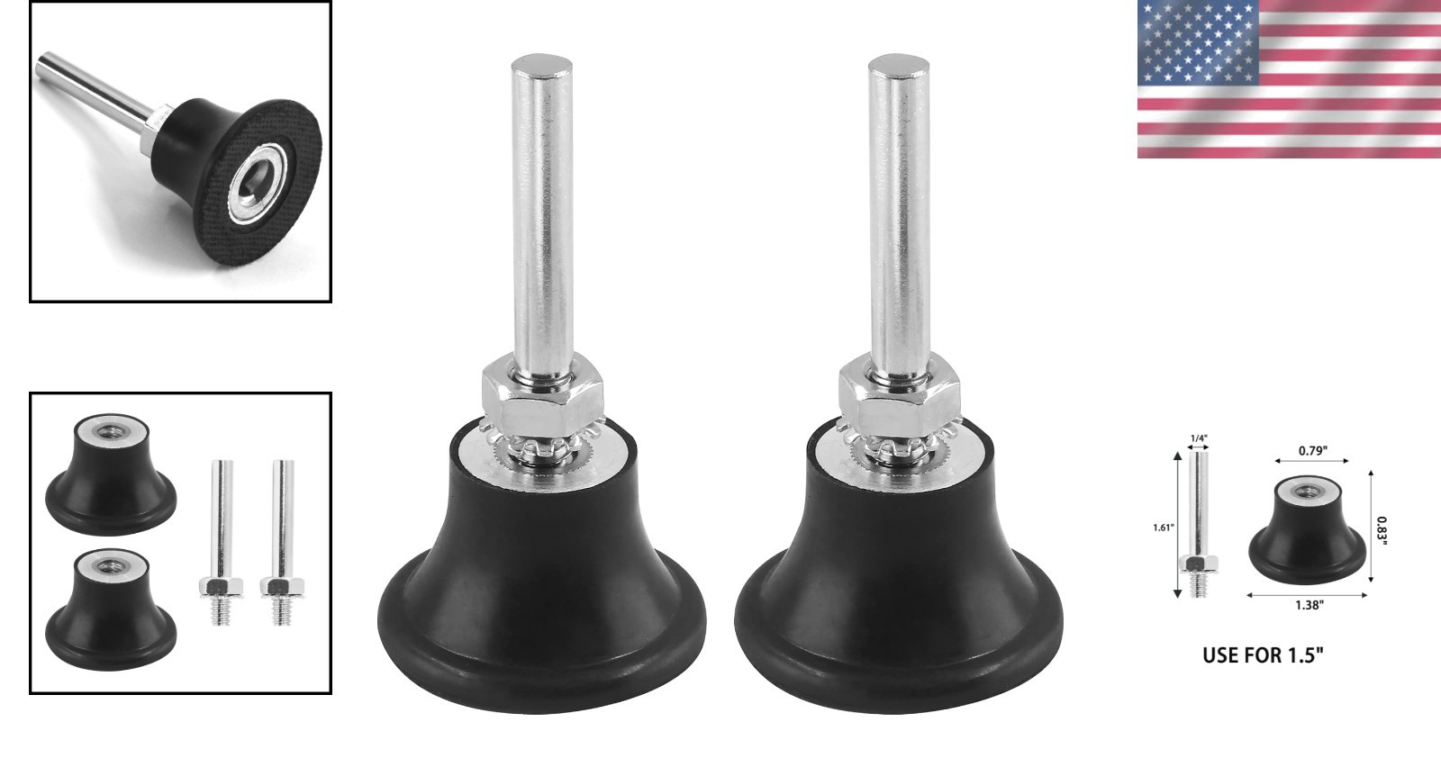 1.5 Inch Quick Change Disc Pad Holders – 2-Pack for Polishing & Sanding