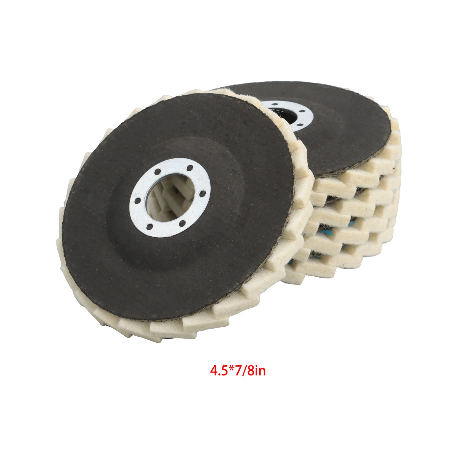 8 Pcs Wool Polishing Wheel Disc Set with 4.5 X 7/8″ Buffing Wheel and Compound