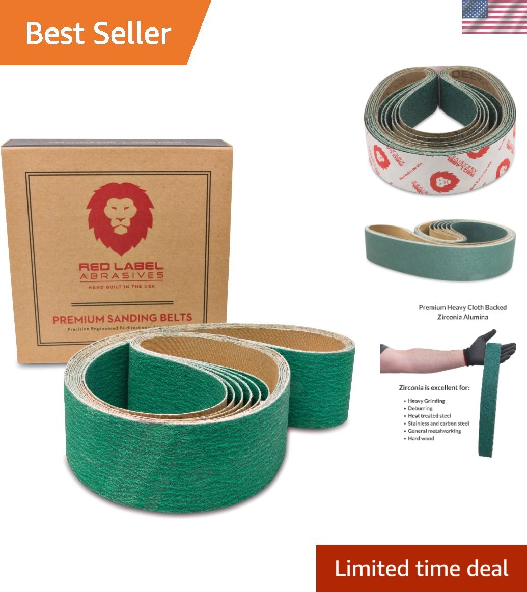 2 X 42″ 36 Grit Zirconia Sanding Belts – 6 Pack for Metal Grinding Precision
