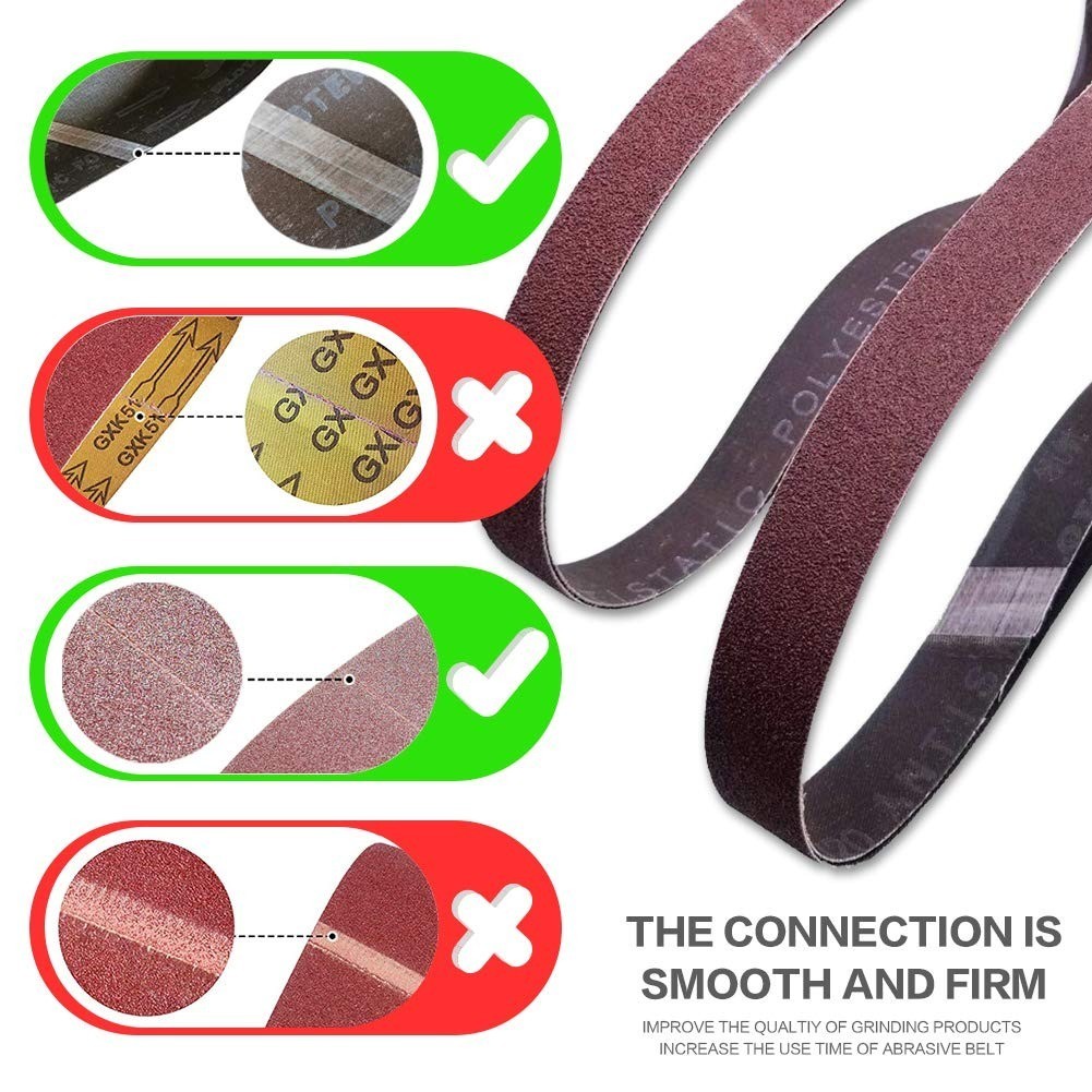 30 Inch 80 Grit Sanding Belt | Premium Aluminum Oxide | 12 Pack