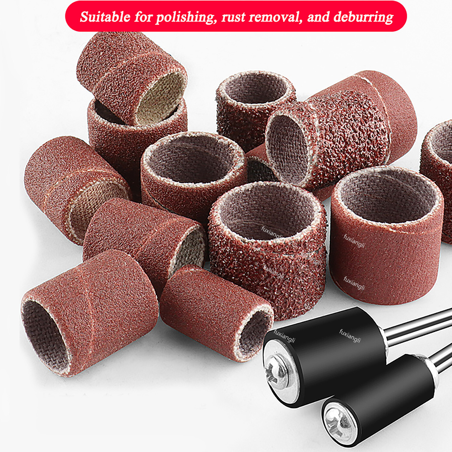 Electric Nail Drill Bits Emery Sanding Bands Gel File Polish Remover 80-600Grit