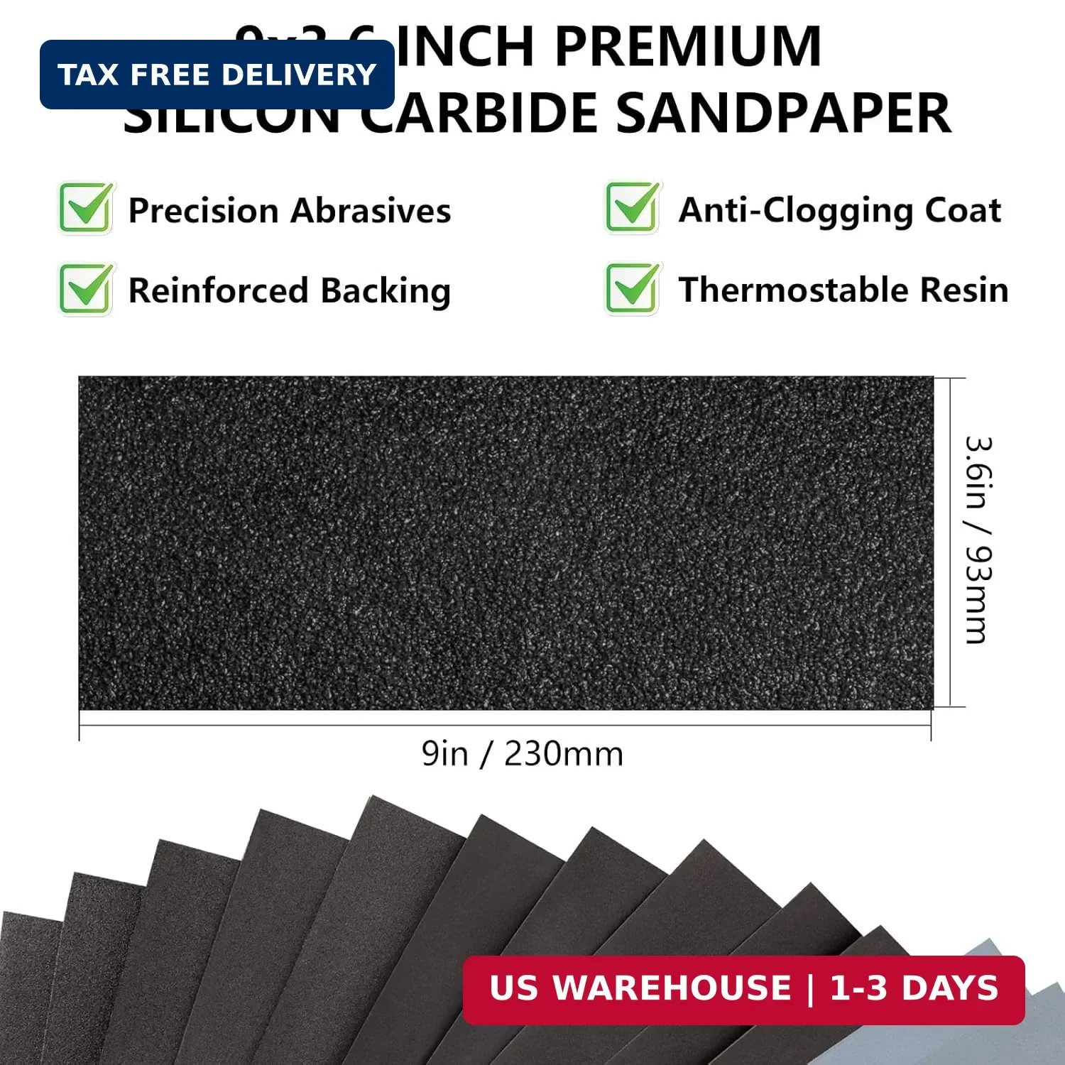 Sandpaper Assortment 120/220/400/600/800/1000/2000 Grit, 21 Sheets, 9 x 3.6 Inch