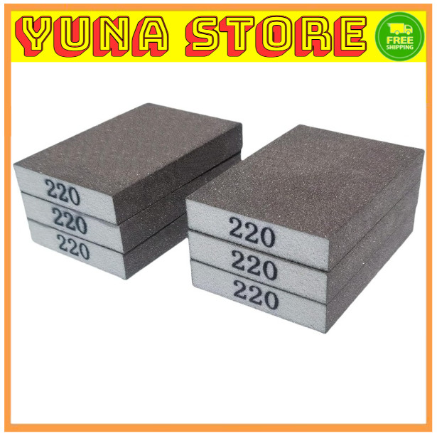 6 PCS 220 Grit Hand Sanding Blocks Set – Fine Sander Sponge, Wet and Dry…