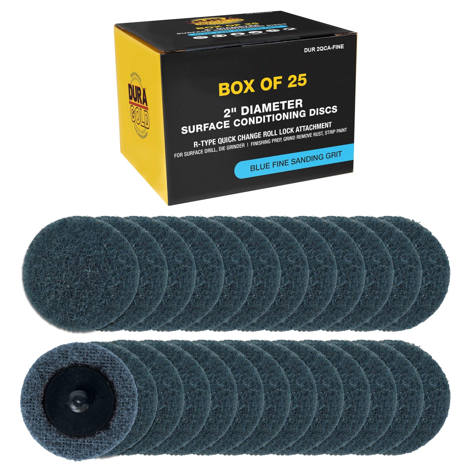 2 Diameter Surface Conditioning Discs Blue Fine Sanding Grit (Box of 25) – R-Typ