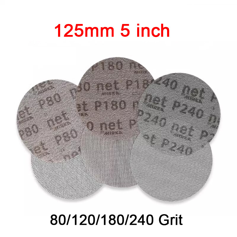5 inch 125mm Dia Mesh Dust-free Sanding Discs Hook and Loop Sandpaper 80-240Grit