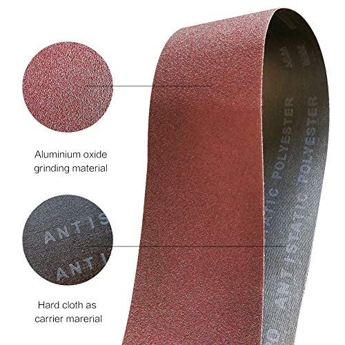 Sanding Belt Pack 3×21 Inch 12 Pcs 4 Each 80 120 150 Grit Aluminum Oxide Wood