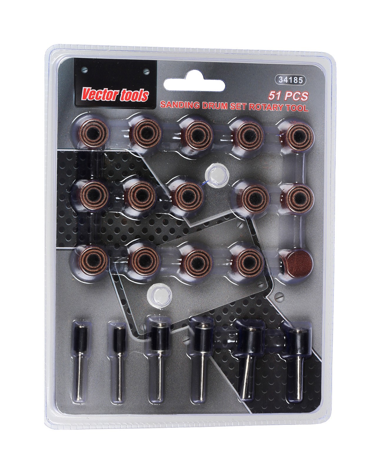 51 Pc Rotary Sanding Drum Kit W/ Mandrels 1/2 3/8 1/4 Sanding Bands Fits Dremel