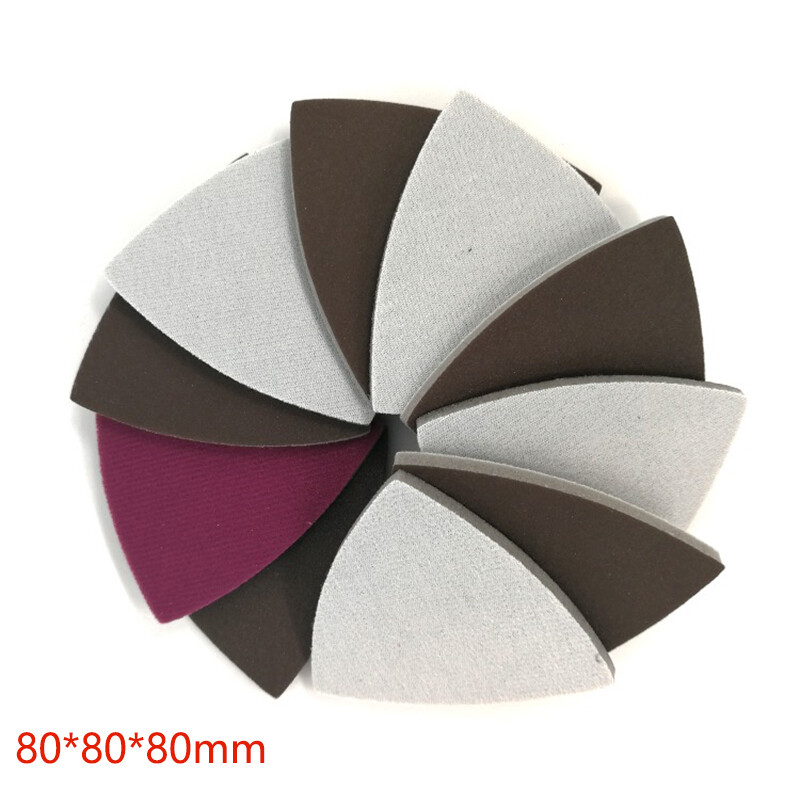 80mm Wet & Dry Triangle Sanding Sheet Discs 300 – 2000 Grit Hook Loop Sandpaper