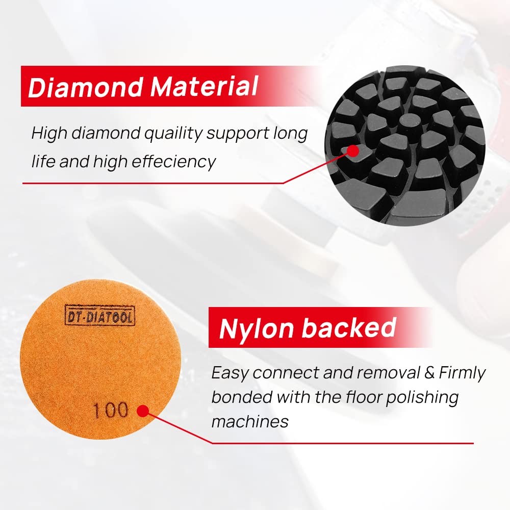 DT-DIATOOL Diamond Floor Polishing Pads Resin Bond Terrazzo Floor Diameter 4 …