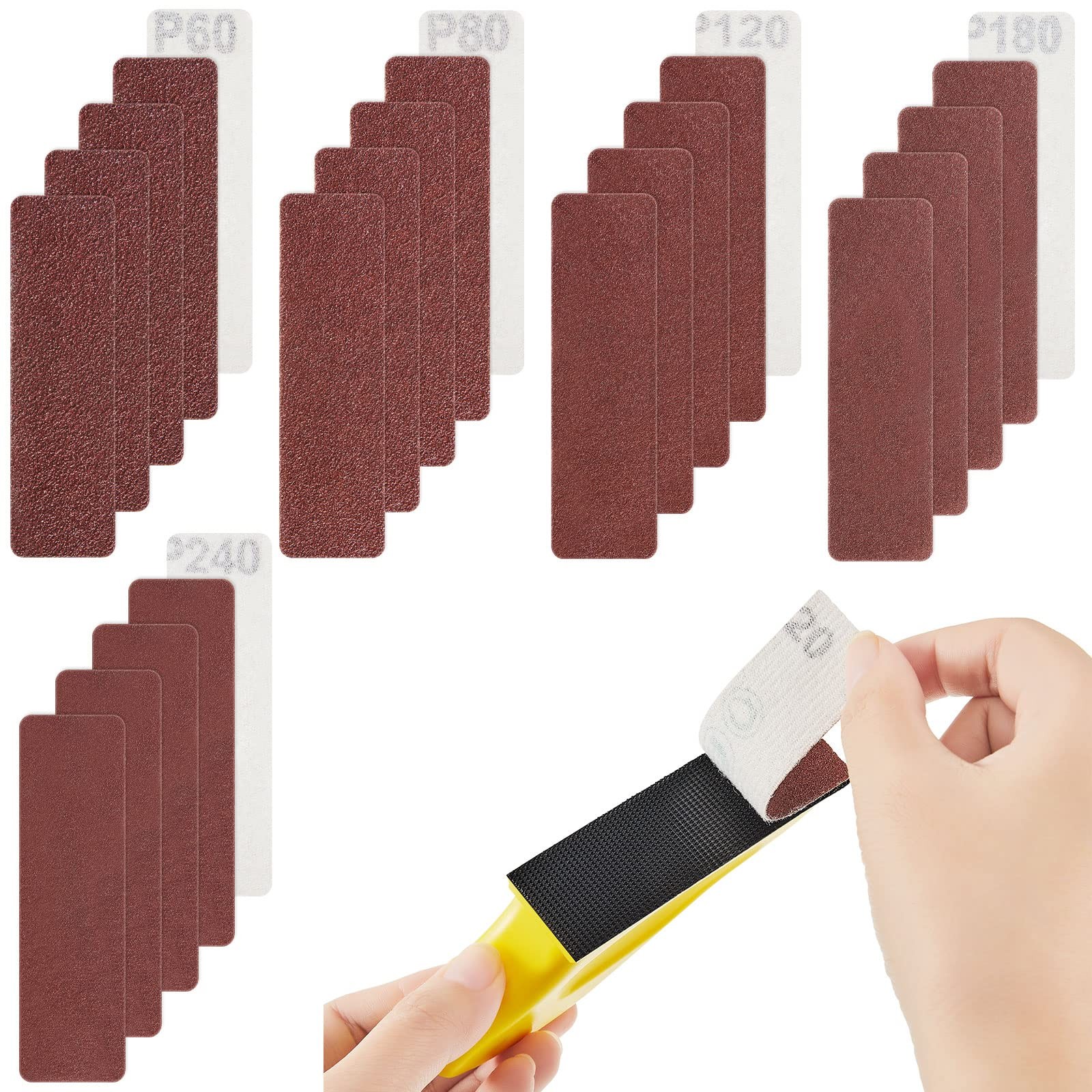 100 Pieces Detail Sander Refills Paper Micro Zip Finger Sander for Crafts, As…