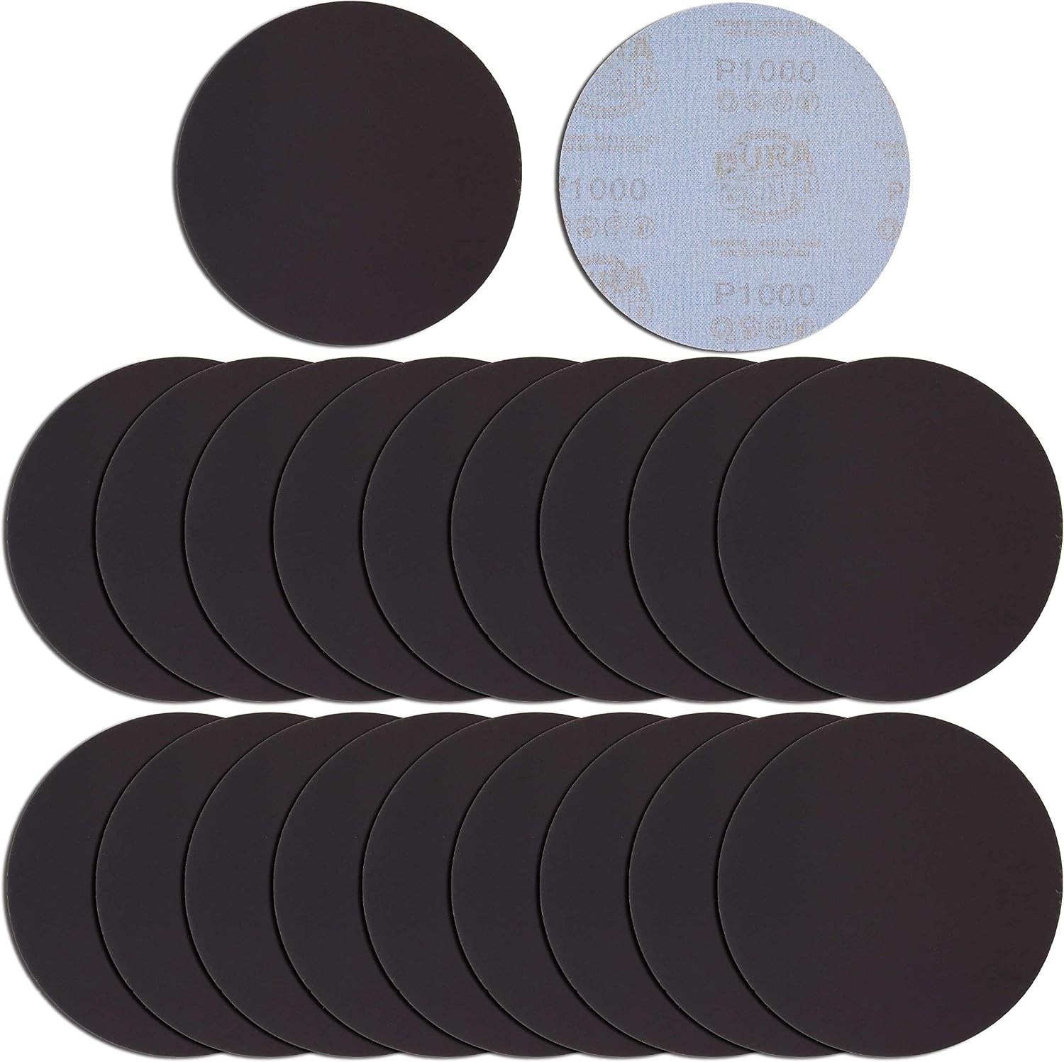 Box of 20 Extra Fine 6″ Sanding Discs 1000 Grit for Wet/Dry Use with Hook & Loop