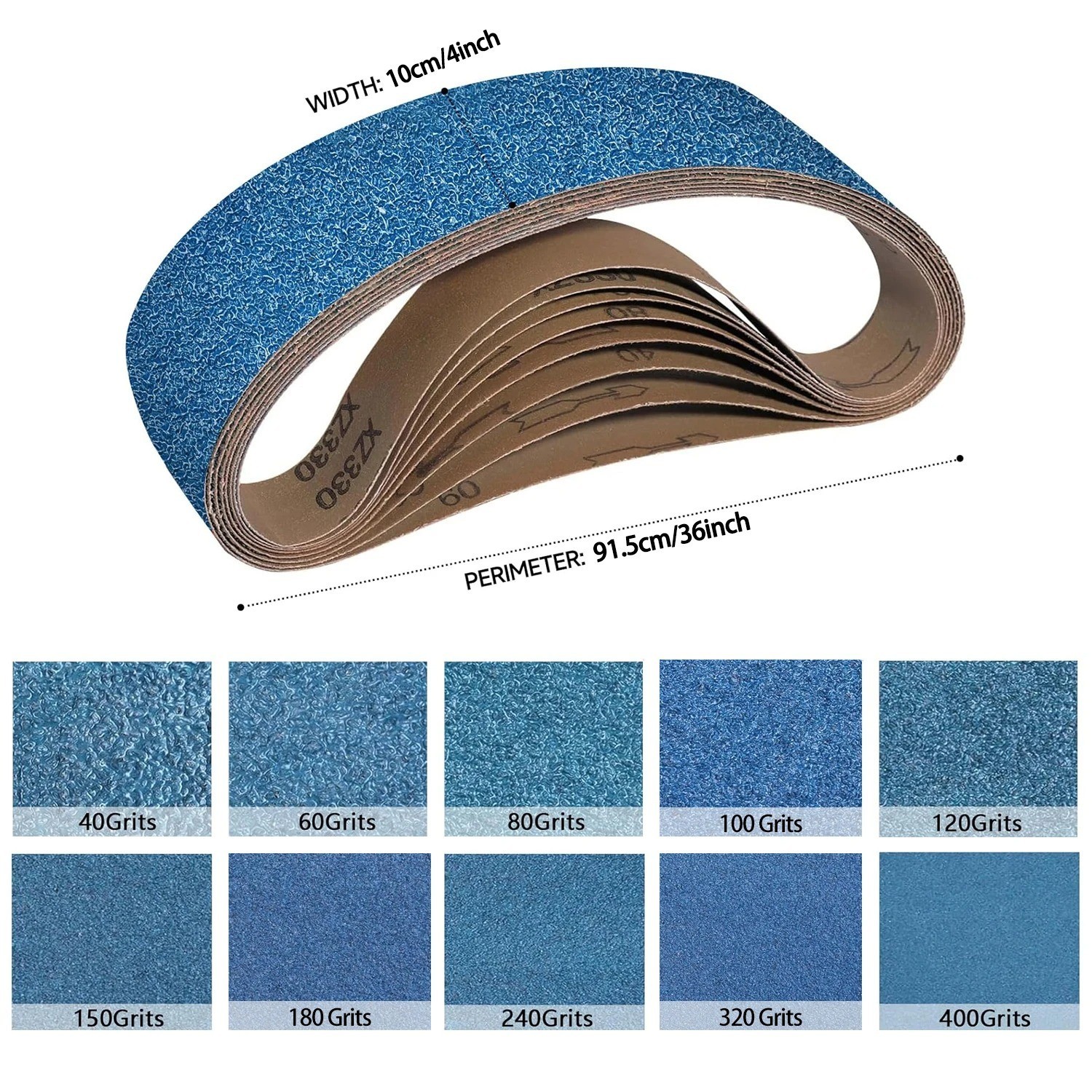 4x36inch 40-400 Grit Zirconia Sanding Belts, Heavy Duty Long-Lasting