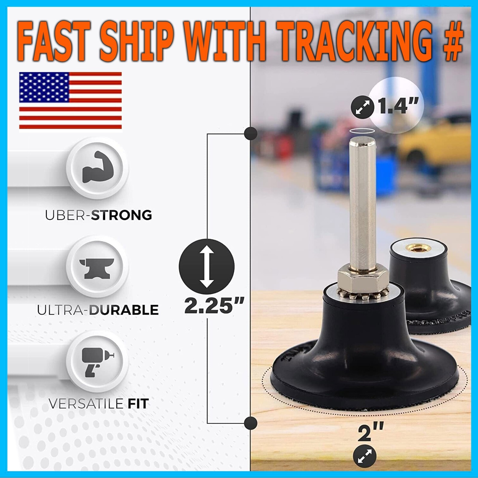 2 Inch Disc Pad Holder with ¼” Shank, Die Grinder Sanding Suitable for Roloc
