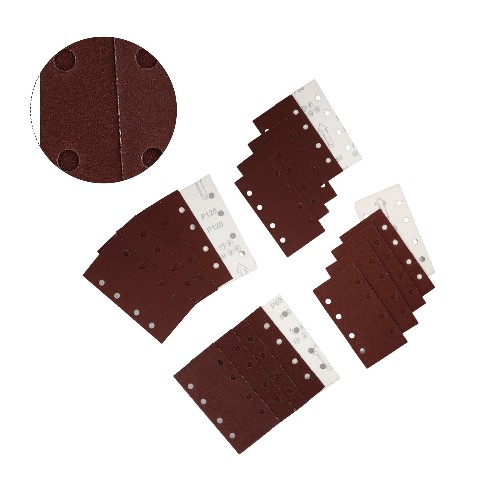 Premium Sandpaper Set for Wood Polishing 20pcs 93x185mm Multiple Grits