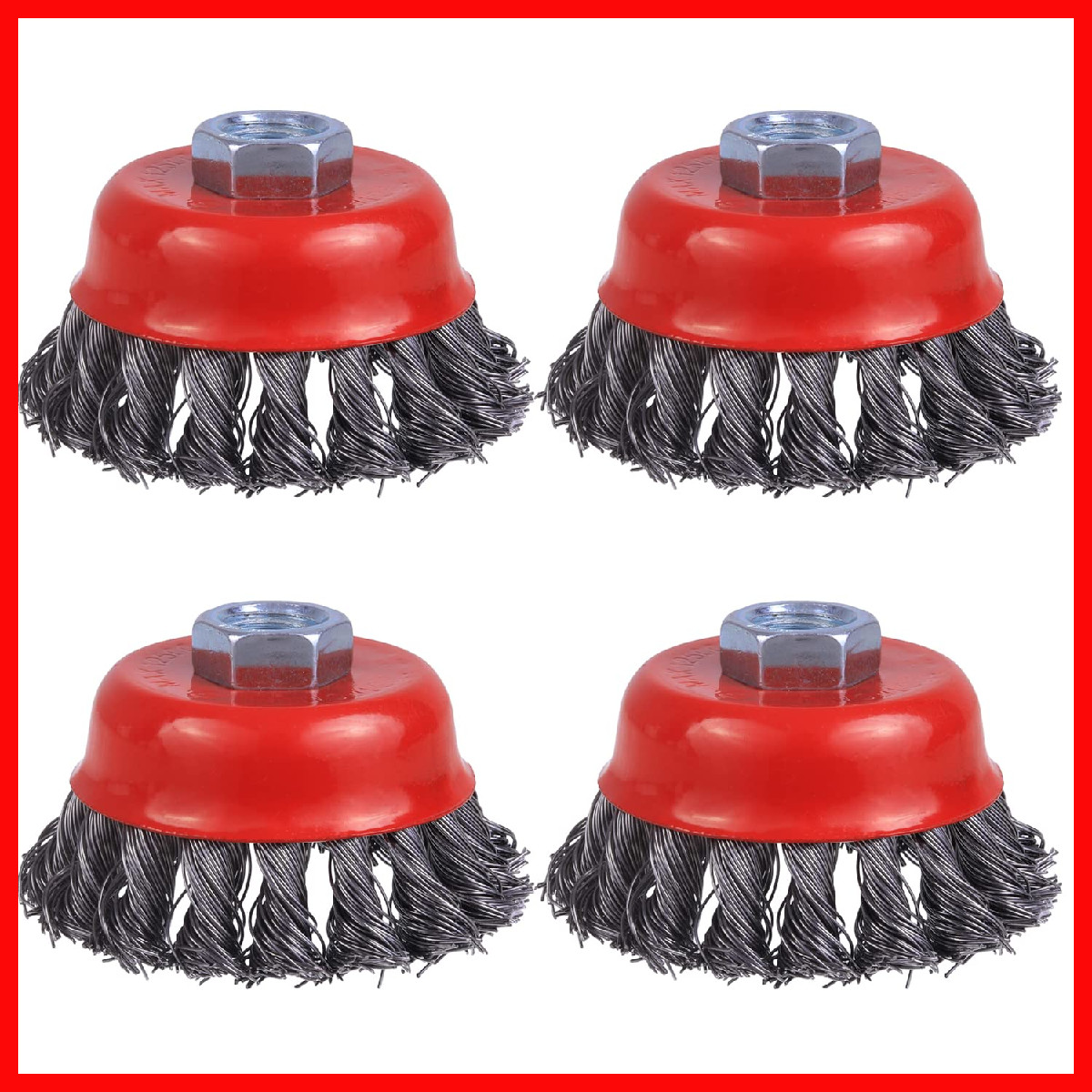 Wenora Wire Cup Brush For Angle Grinder 4 Pack 3 Inch Twisted Knotted Wire