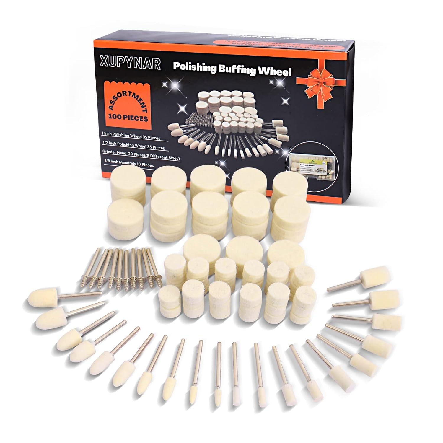 100 PCS Buffing Wheels for Dremel Polishing Kit 1/8″ Shank Accessories