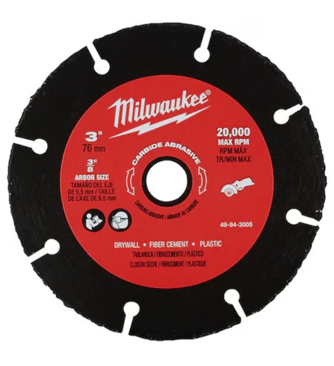 Milwaukee Tool 49-94-3005 Abrasive Cut-Off Wheel, Type 1, 3 In Dia, 0.04 In