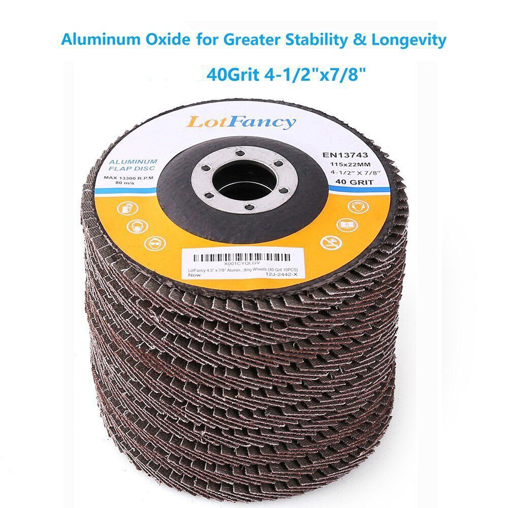 20 Packs 4.5″ 4-1/2 Flap Disc 40 Grit Angle Grinder Sanding Grinding Wheels Set