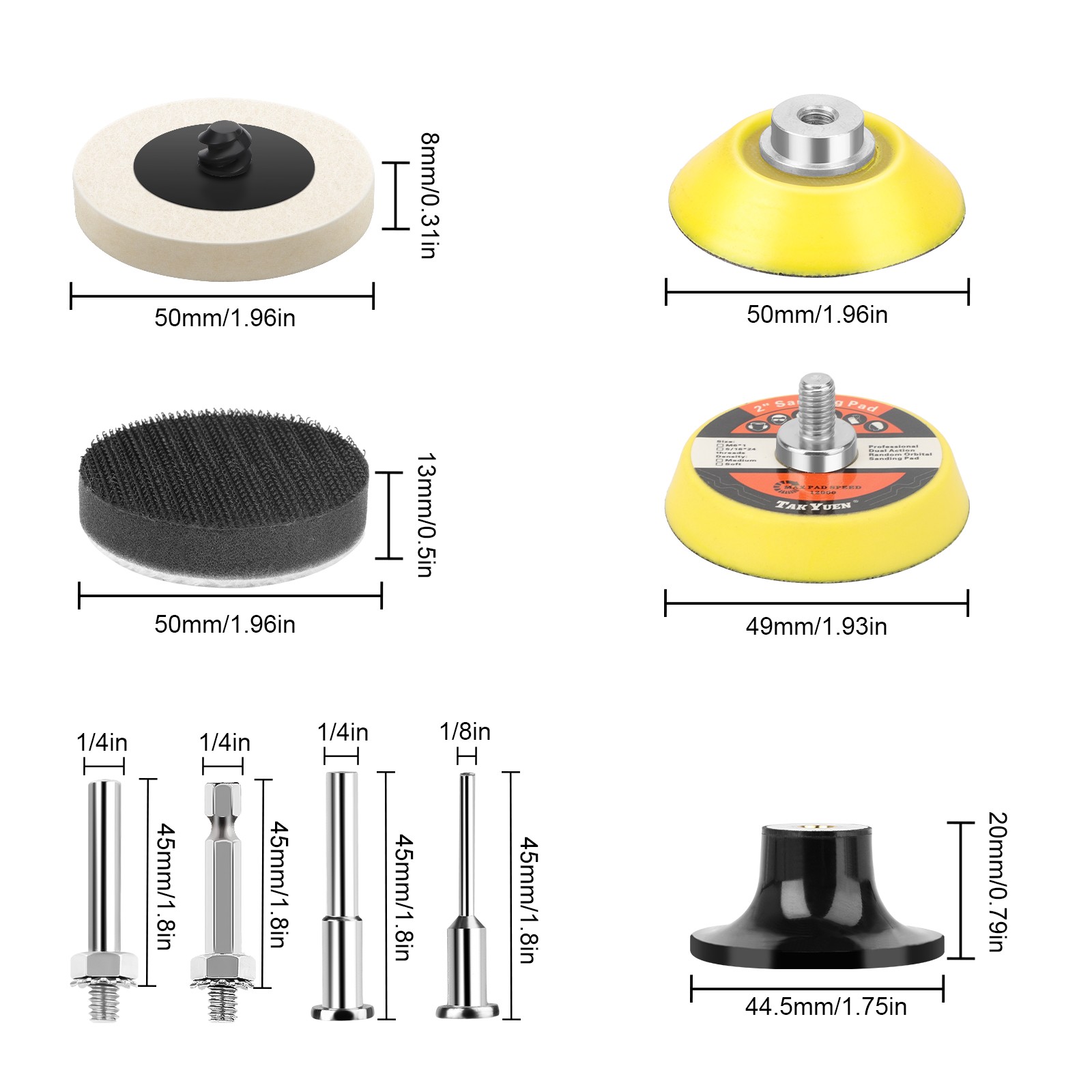 388Pcs 2 inch Roll Lock Sanding Discs Set 1/8″ 1/4″ Shank Holder for Die Grinder
