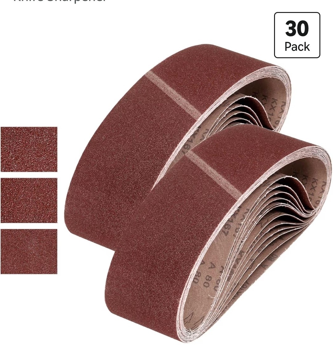 6 x 48 Inch Sanding Belts, 30 Pcs 60/80/120 Grits Aluminum Oxide Abrasive Belt S