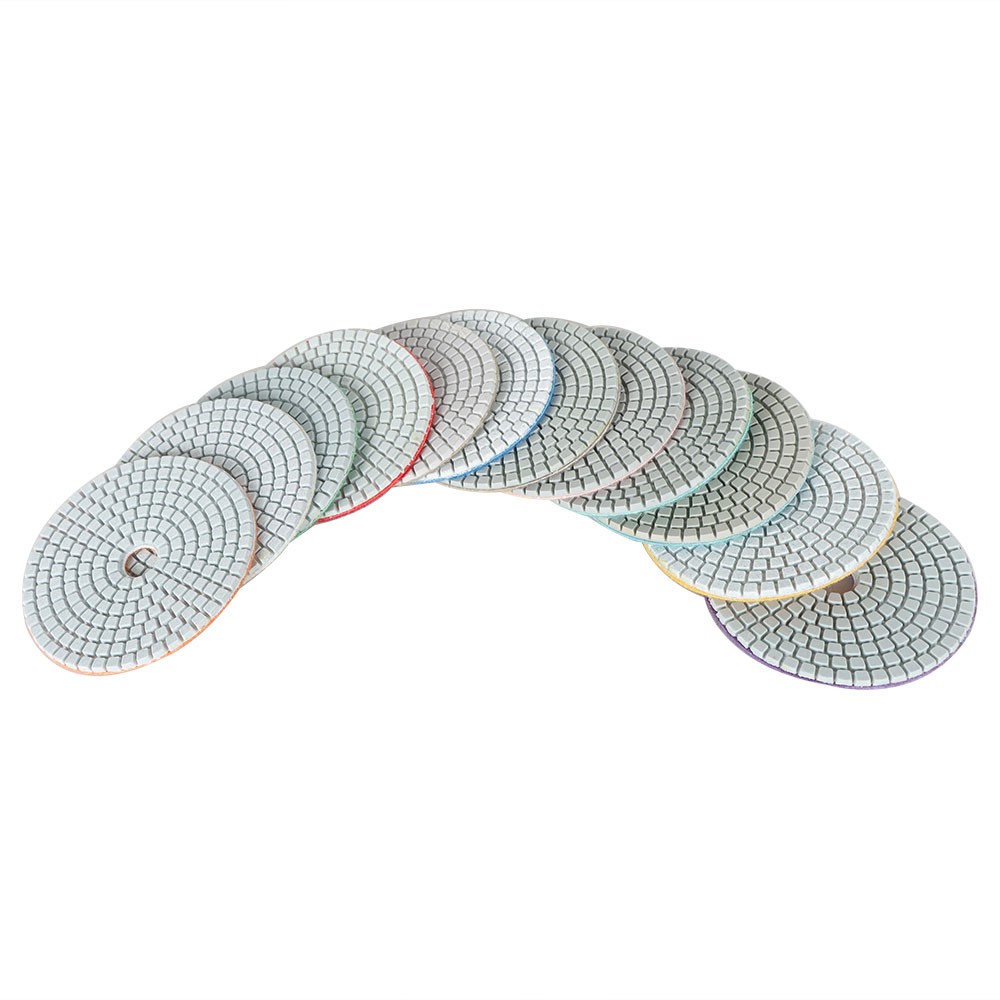 13 Pack 4″ Diamond Polishing Pads With 5/8″-11″ Backer Pads For stone Polishing