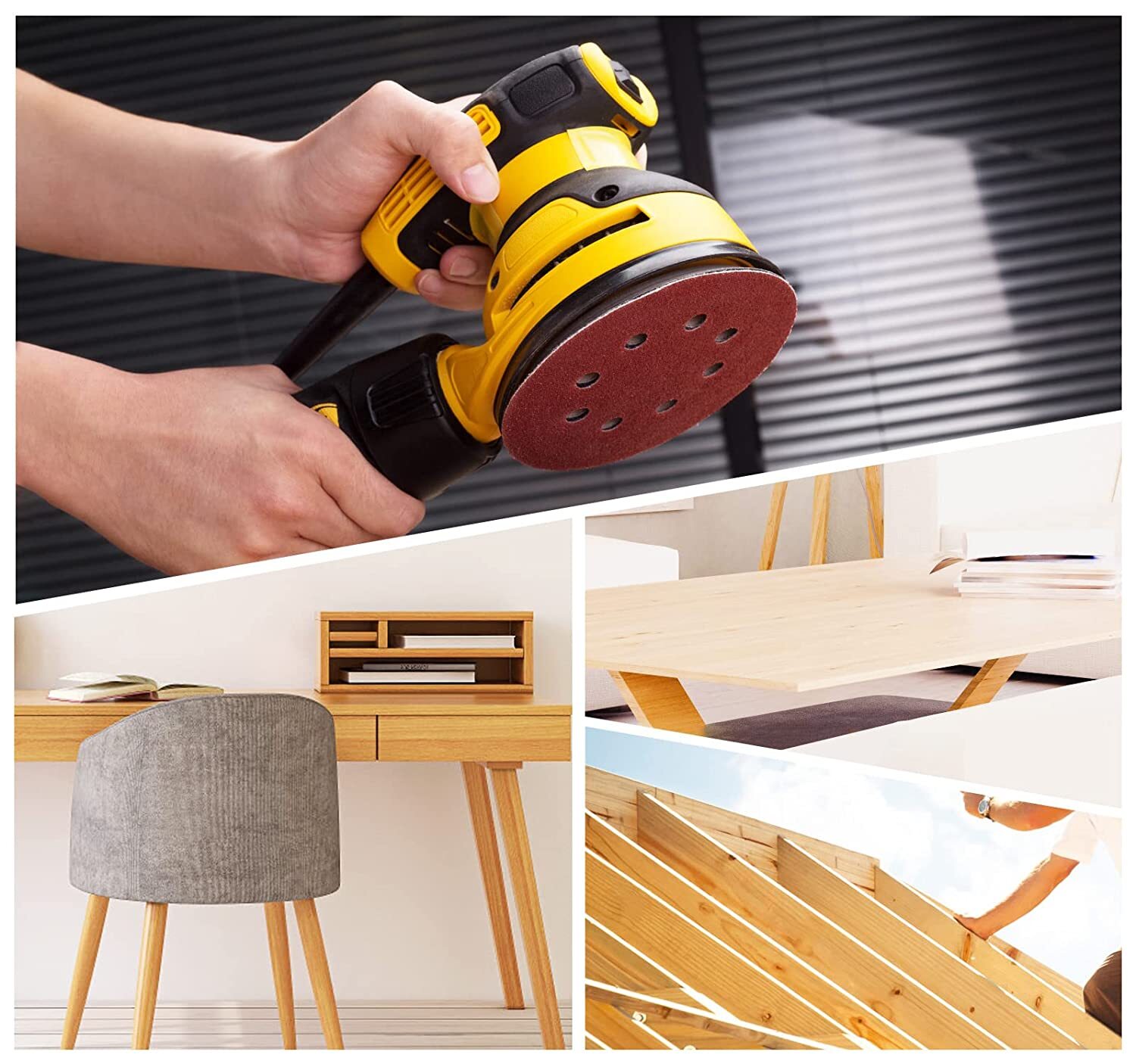 100X 5inch Sanding Discs 8-Hole Orbital Sander Sandpaper Pads 120 Grit Hook Loop