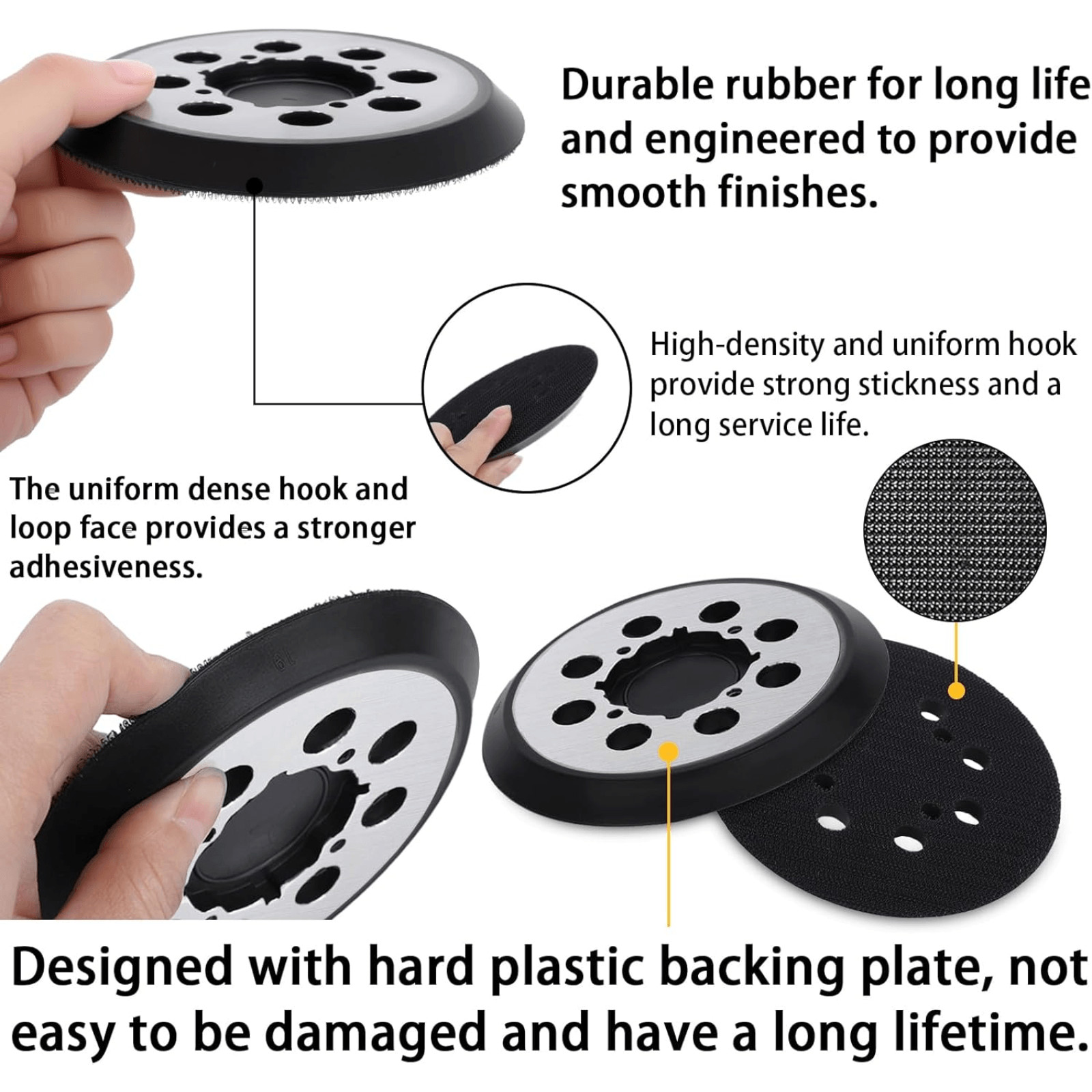 IPELY 5-Inch Orbital Sander Replacement Pad (2-Pack)
