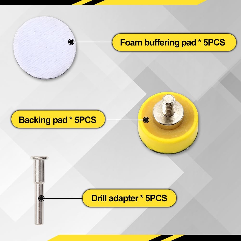 SPEEDWOX 5 Packs 1 Inches Hook and Loop Sanding Discs Pad Kit with Inch Shank…