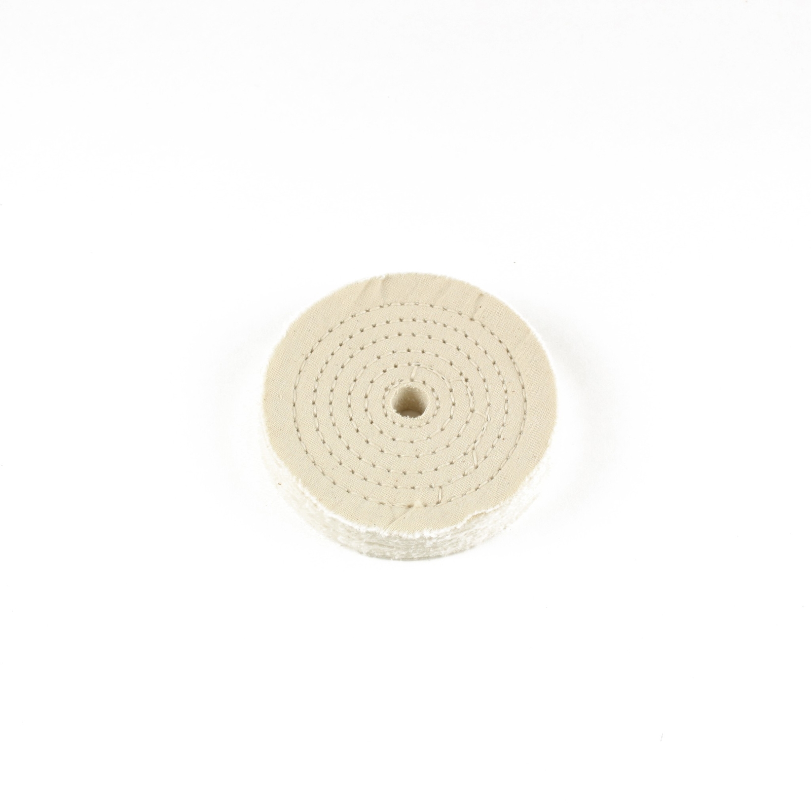 4″ x 1/2″ Arbor Hole – 60 Ply Spiral Sewn Polishing Muslin Cotton Buffing Wheel