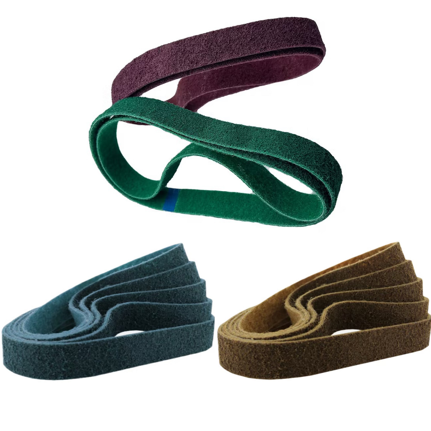 Nylon Coarse Medium Fine Abrasive Sanding Belts 3/8″ X 13″ 25 Pack | Non Woven