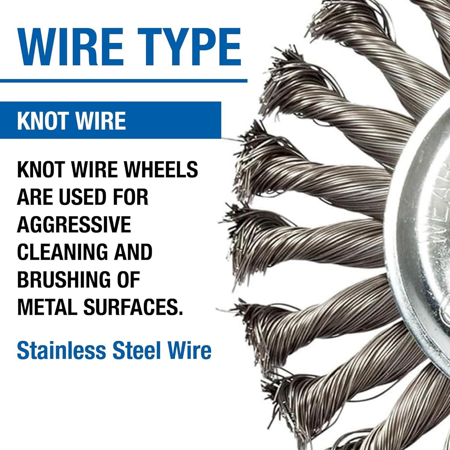 4″ Twist Knot Wire Wheel Brush 8PCS – Rust, Weld Spatter, Paint Removal grinder