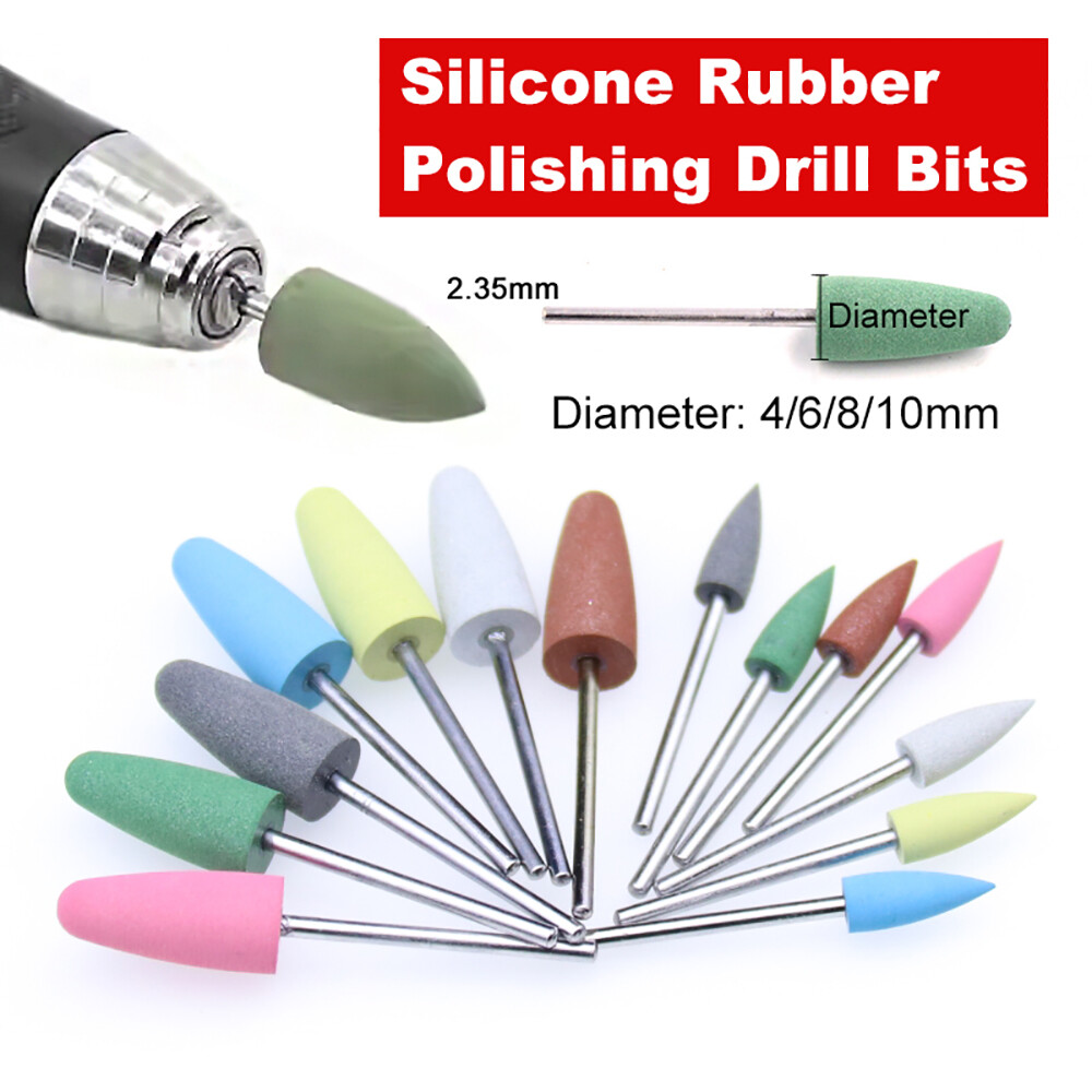 Nail Drill Bits Buffer Silicone Rubber Polishing Heads Rotary Pedicure Manicure