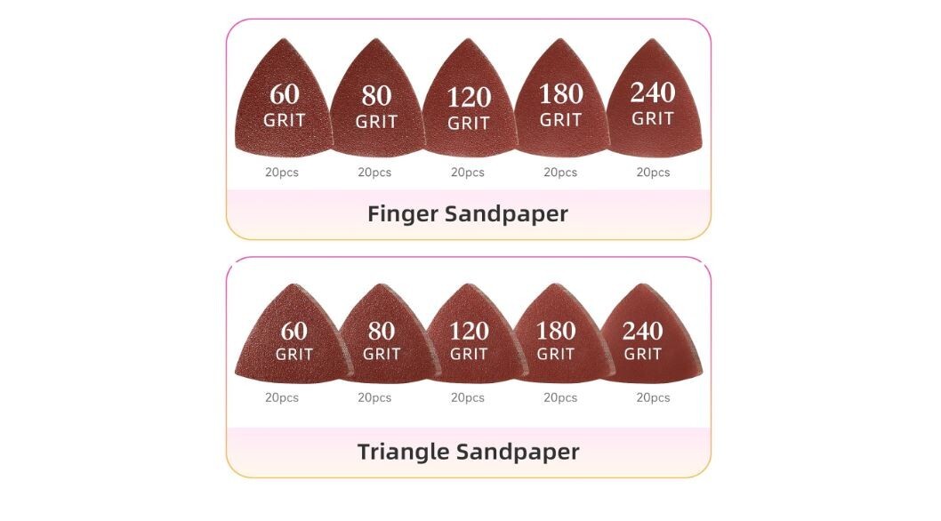 206Pcs Oscillating Tool Detail Sanding Pads Kit 2Pcs Triangle Sanding Pads 2Pc