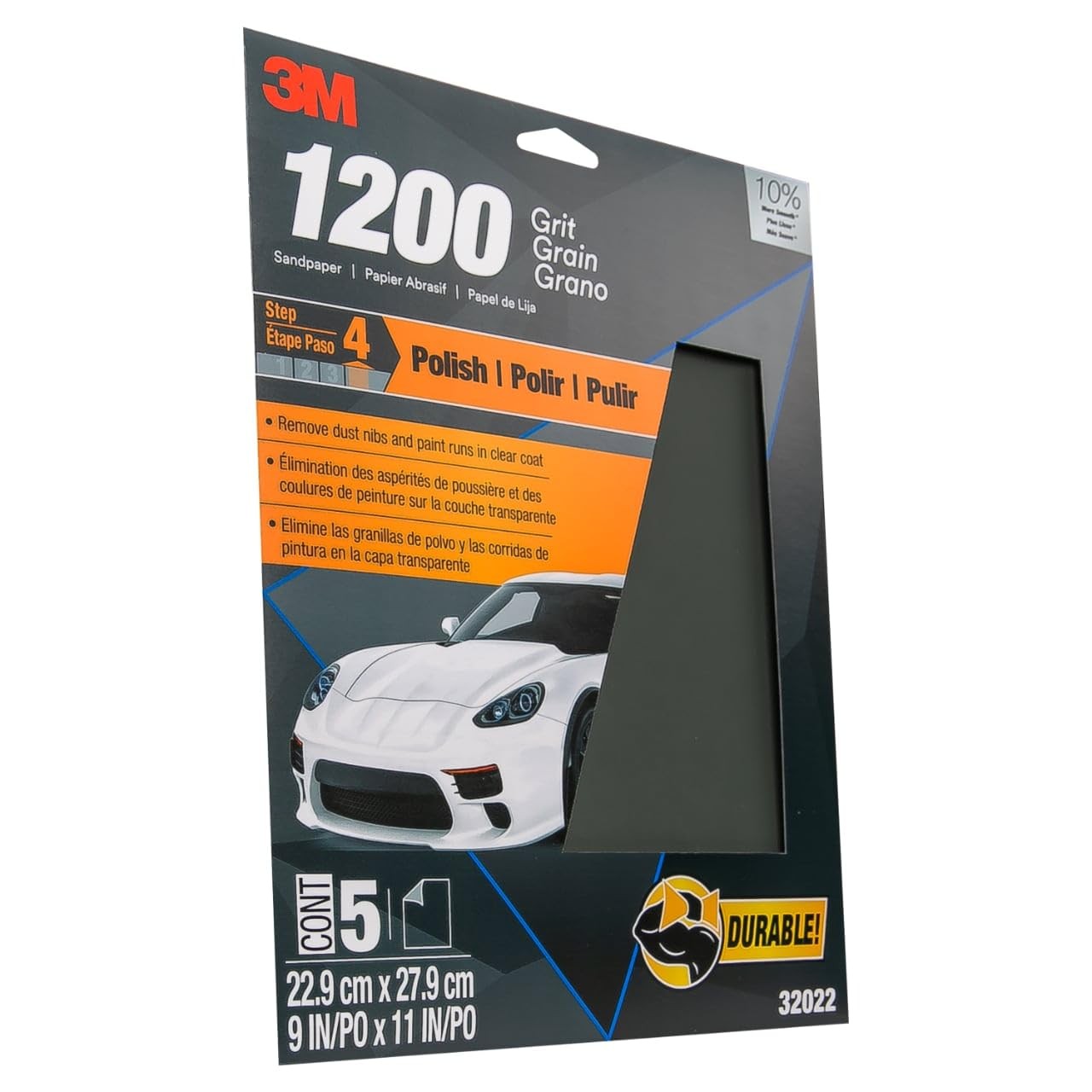3M Wetordry Sandpaper 03006 Assorted Grits (1000 1500 2000 2500) 3 2/3 in x 9 in
