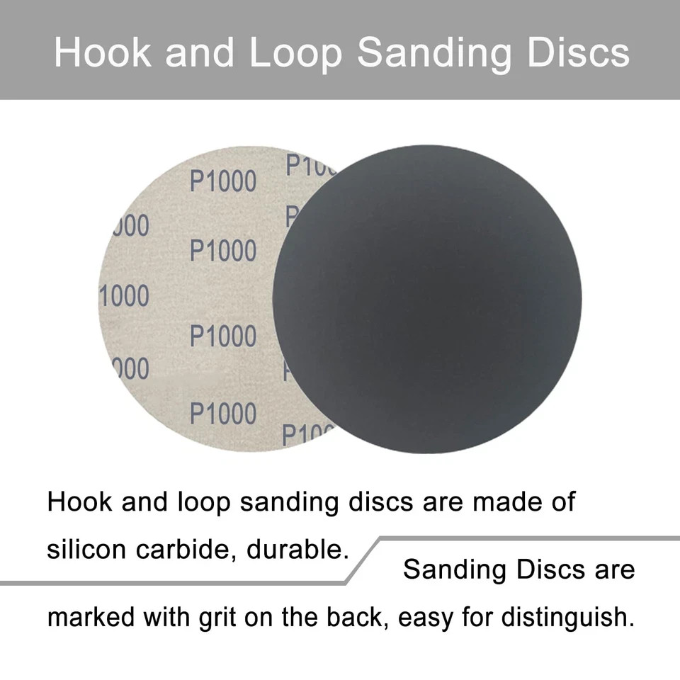 6 Inch 50 Pcs Wet Dry Sanding Discs Hook and Loop, 320 400 600 800 1000 Assorted