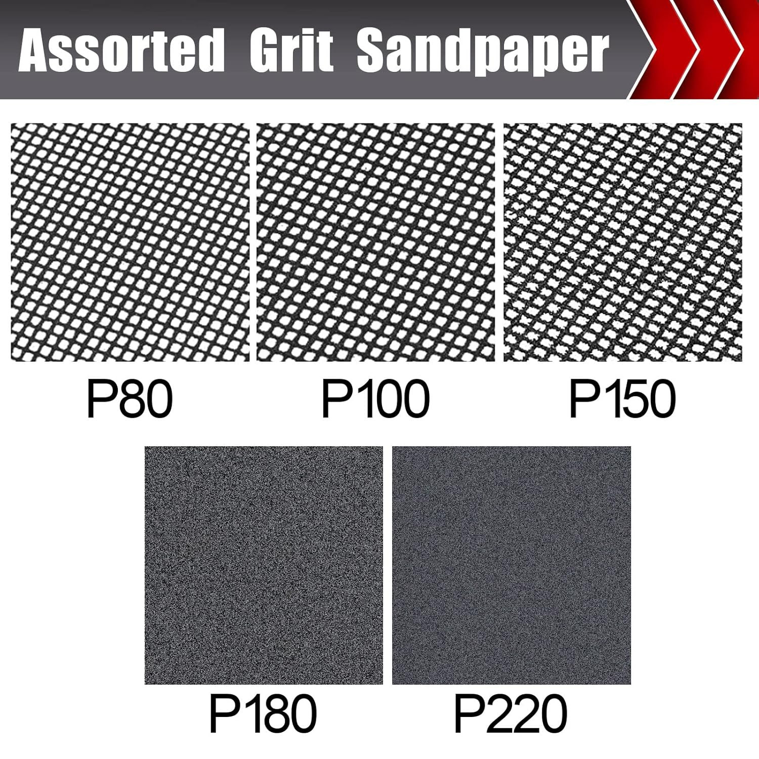 25 Pcs Sanding Screen Mesh Sheet, Drywall Sandpaper Assortment 80/100/150/180/22