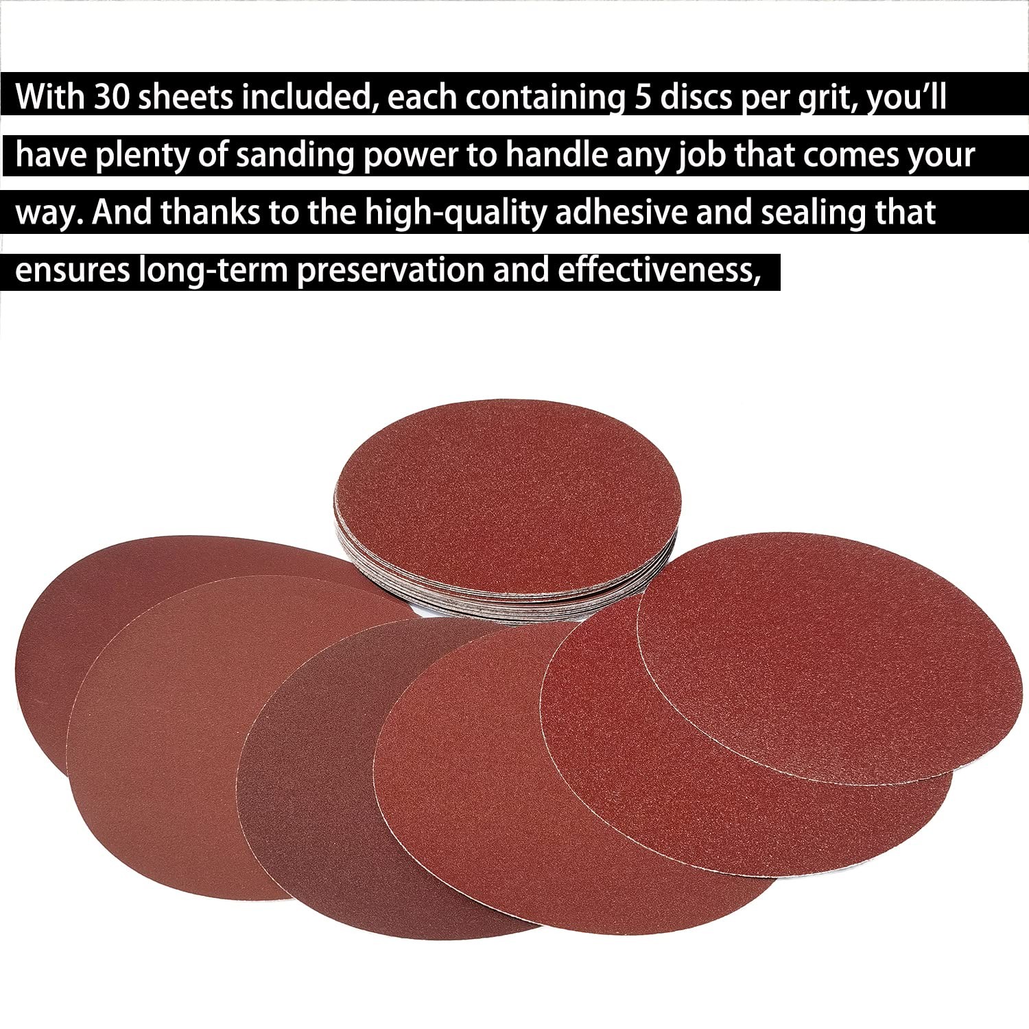 30 PCS 9 Inch PSA Stickyback Sanding Discs 80/100/120/180/240/400 Grit Paper