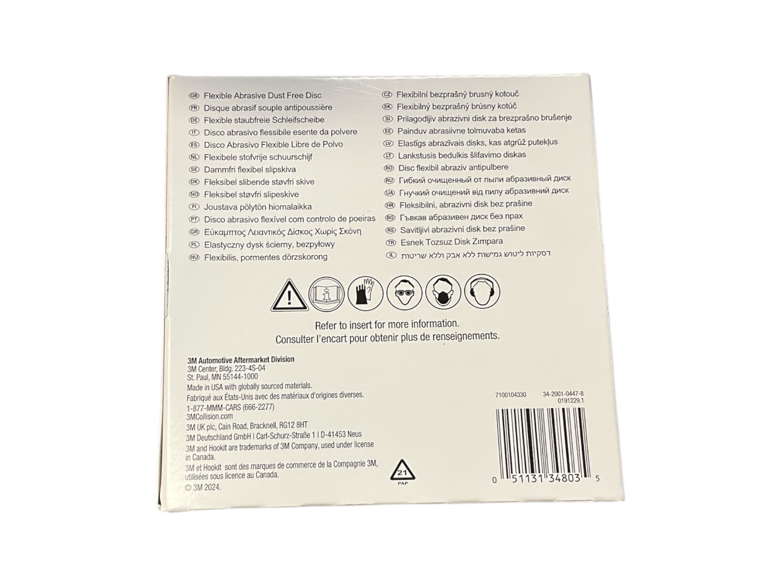 3M 34803 Hookit Flexible Abrasive Dust Free Disc P1000 6” 152mm 25 Pack