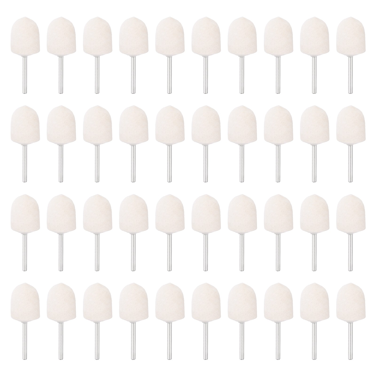 40 Pcs Wool Felt Mounted Mandrel Points 18mm Tapered Head with 1/8″ Shank