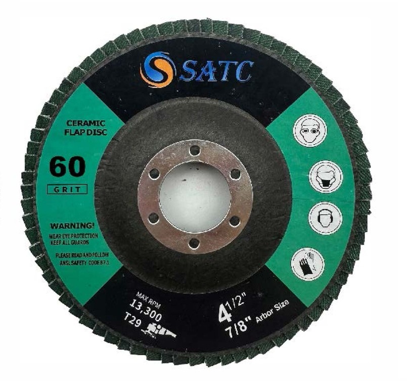200PCS 4-1/2″ Ceramic Flap Discs 60Grit Green Type 29 For Grinding and Polishing