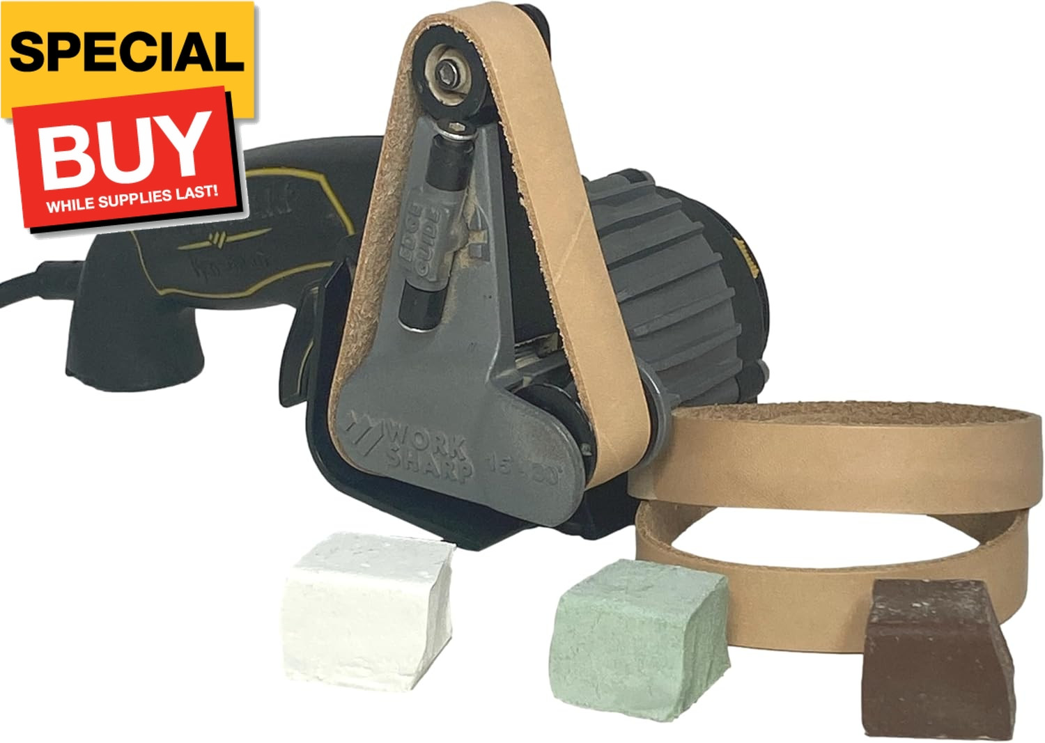 3 Pack of 3/4″ x 12″ Leather Strop Belts Fits Ken Onion Work Sharp – Includes Gr