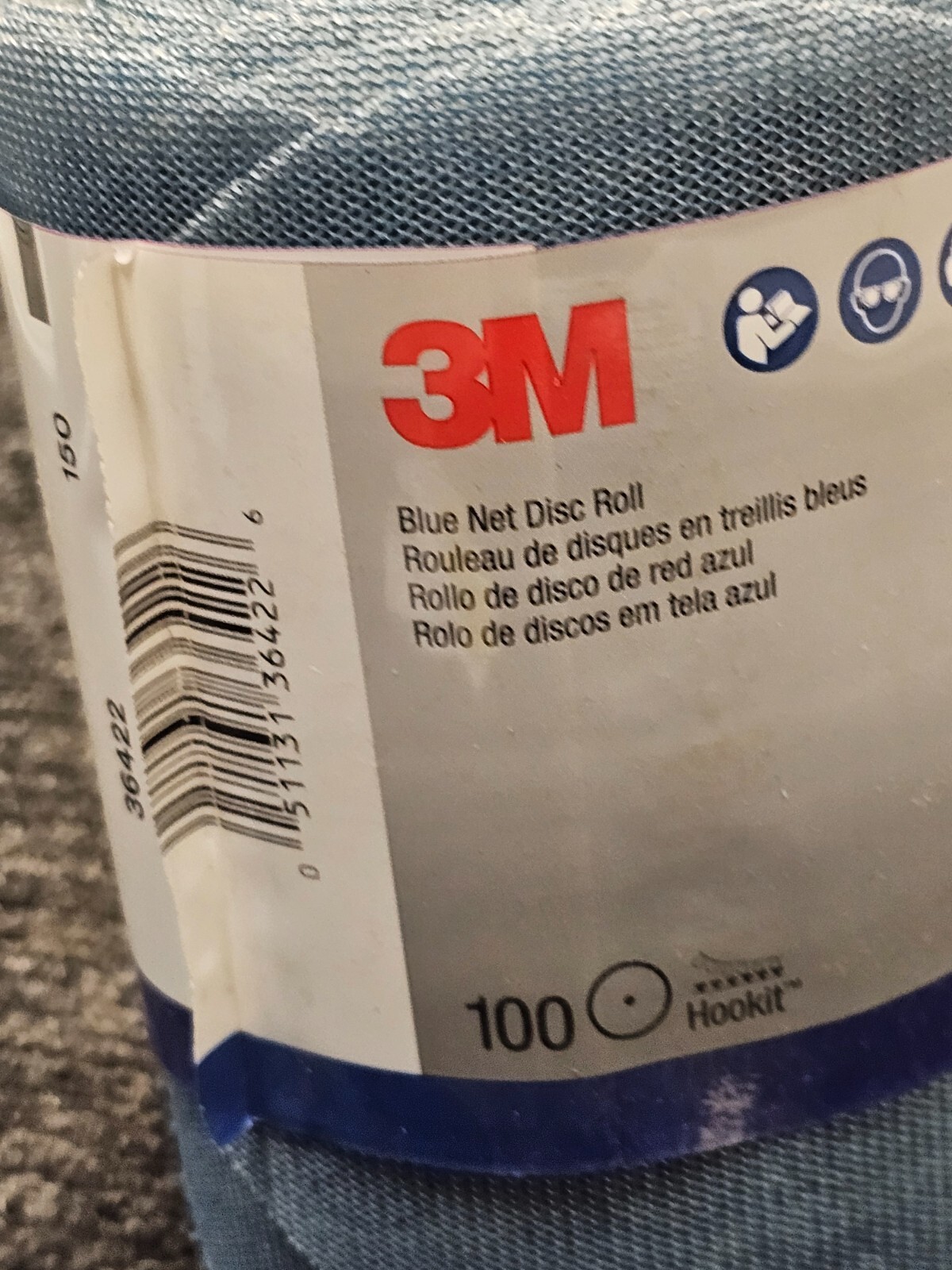 (100 PIECES) 3M Blue Net Disc Roll 36422, 6 in, 150+ Grade,Best in Class