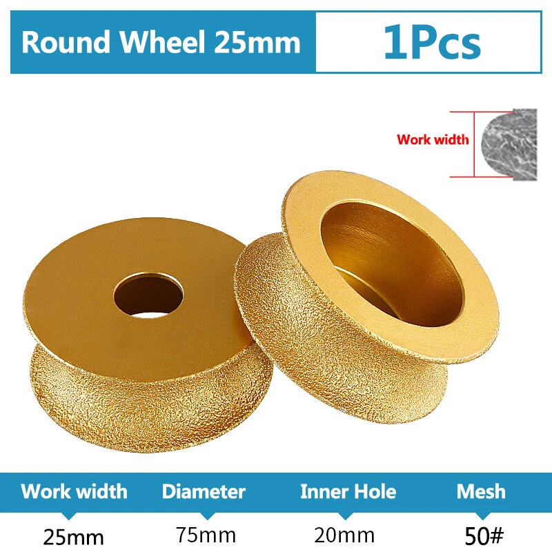 Vacuum Brazed Diamond Full Bullnose Edge Profile Grinding Disc Wheel Tool