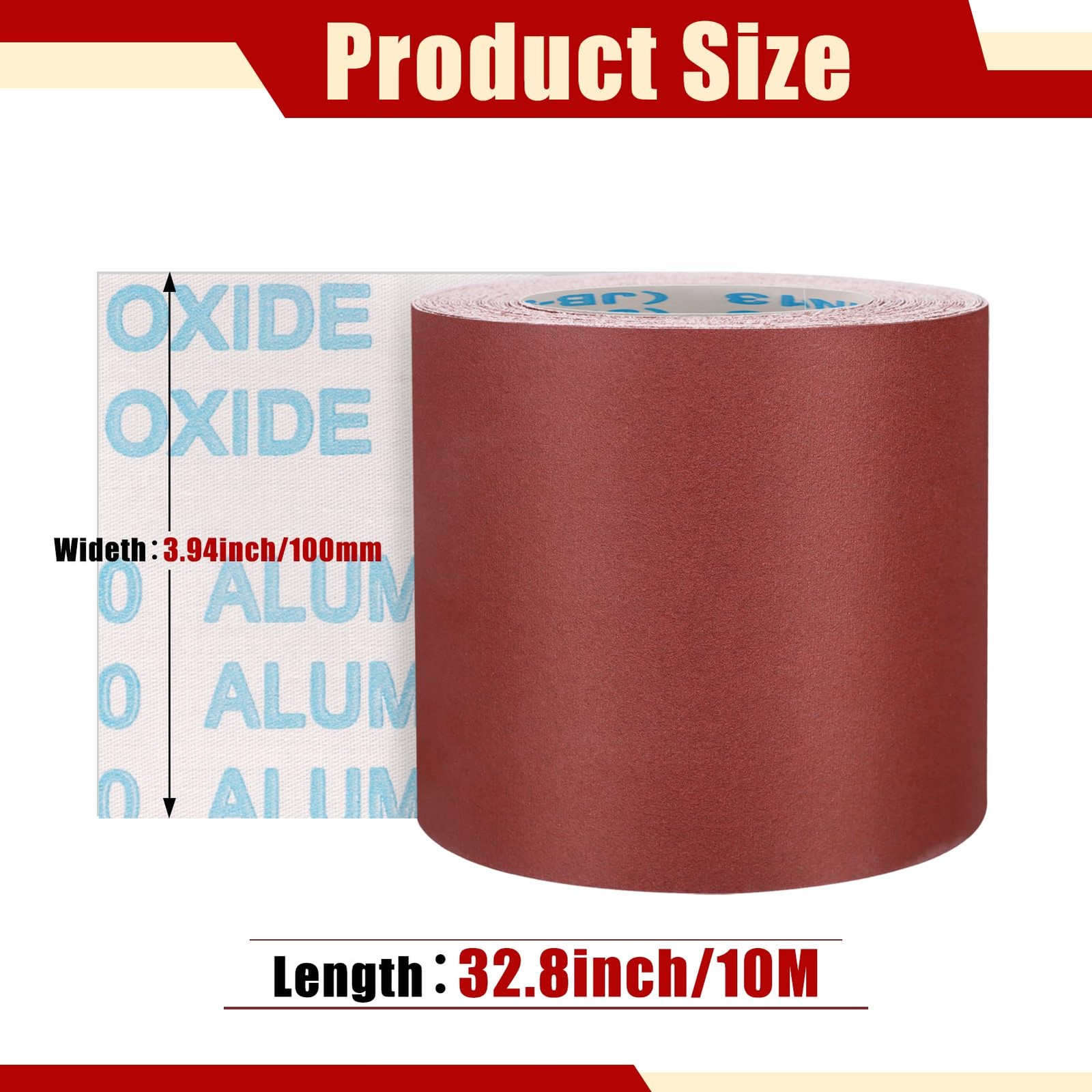 320 Grit Sandpaper Roll 4 Inch x 32.8 Feet Aluminum Oxide Emery Cloth Wet Dry