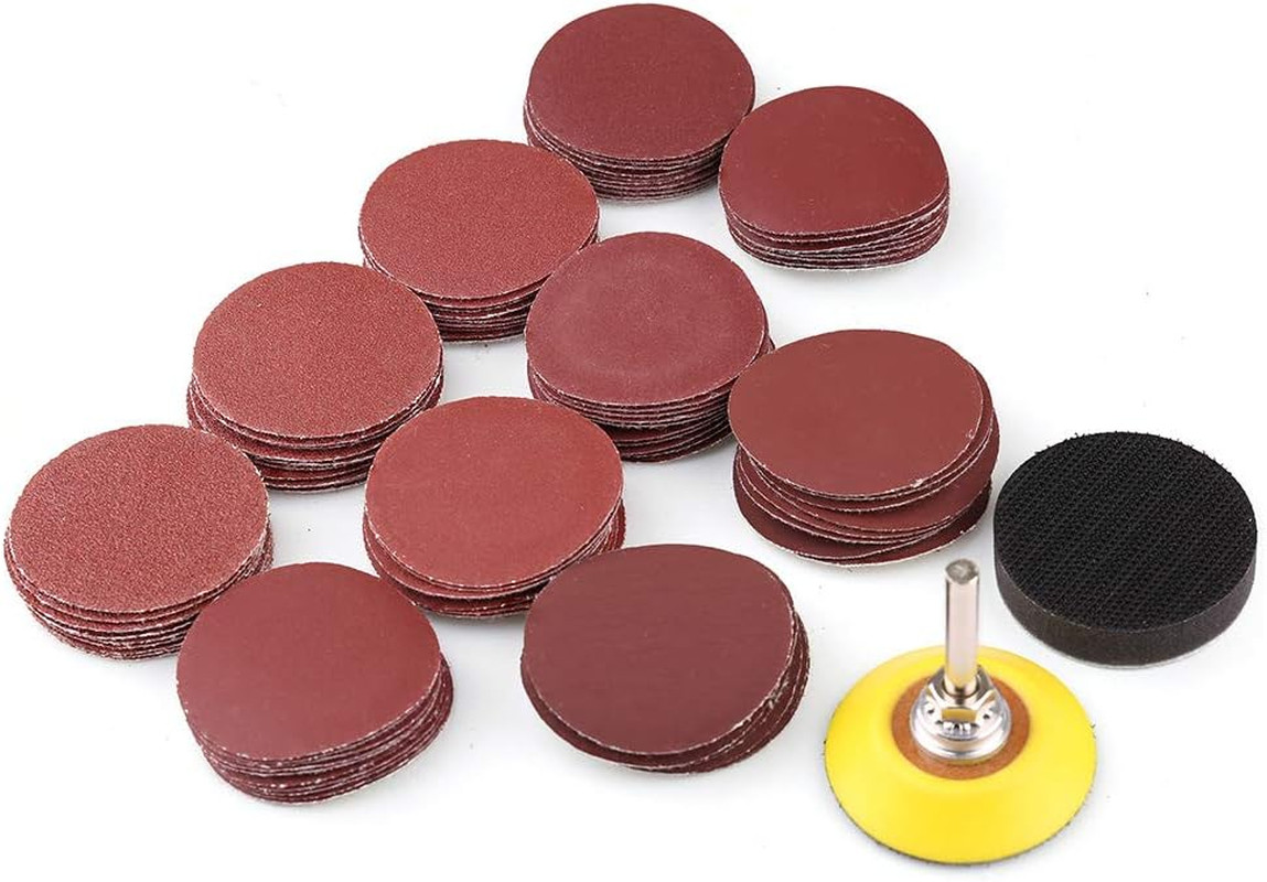 LotFancy 2 Inch Sanding Discs, 100PCS 60-3000 Grit Sandpaper and 1/4″ Shank Back