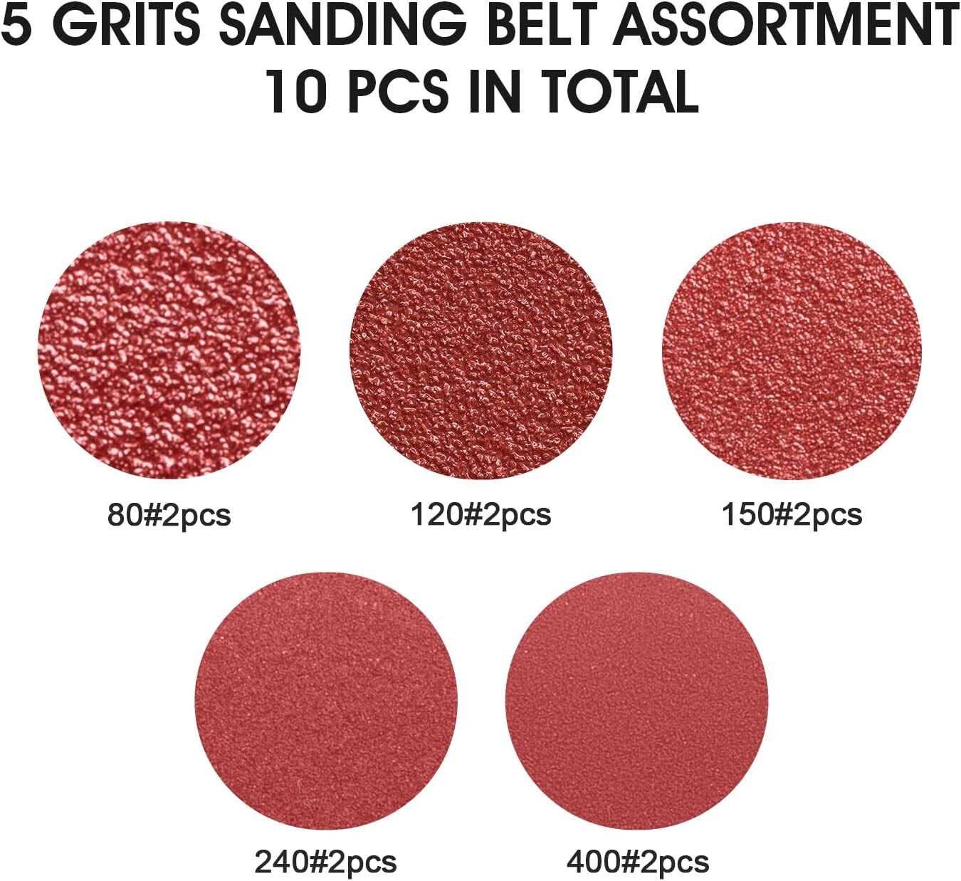 10-Pack 4×36 inch Aluminum Oxide Sanding Belts 80-400 Grit Belt Sander Paper