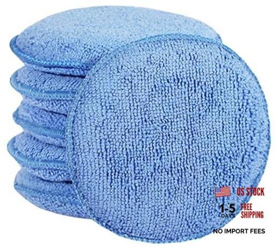 FONAROLL Microfiber Wax Applicator Pads, Car Wax Applicator, Buffing & Blue
