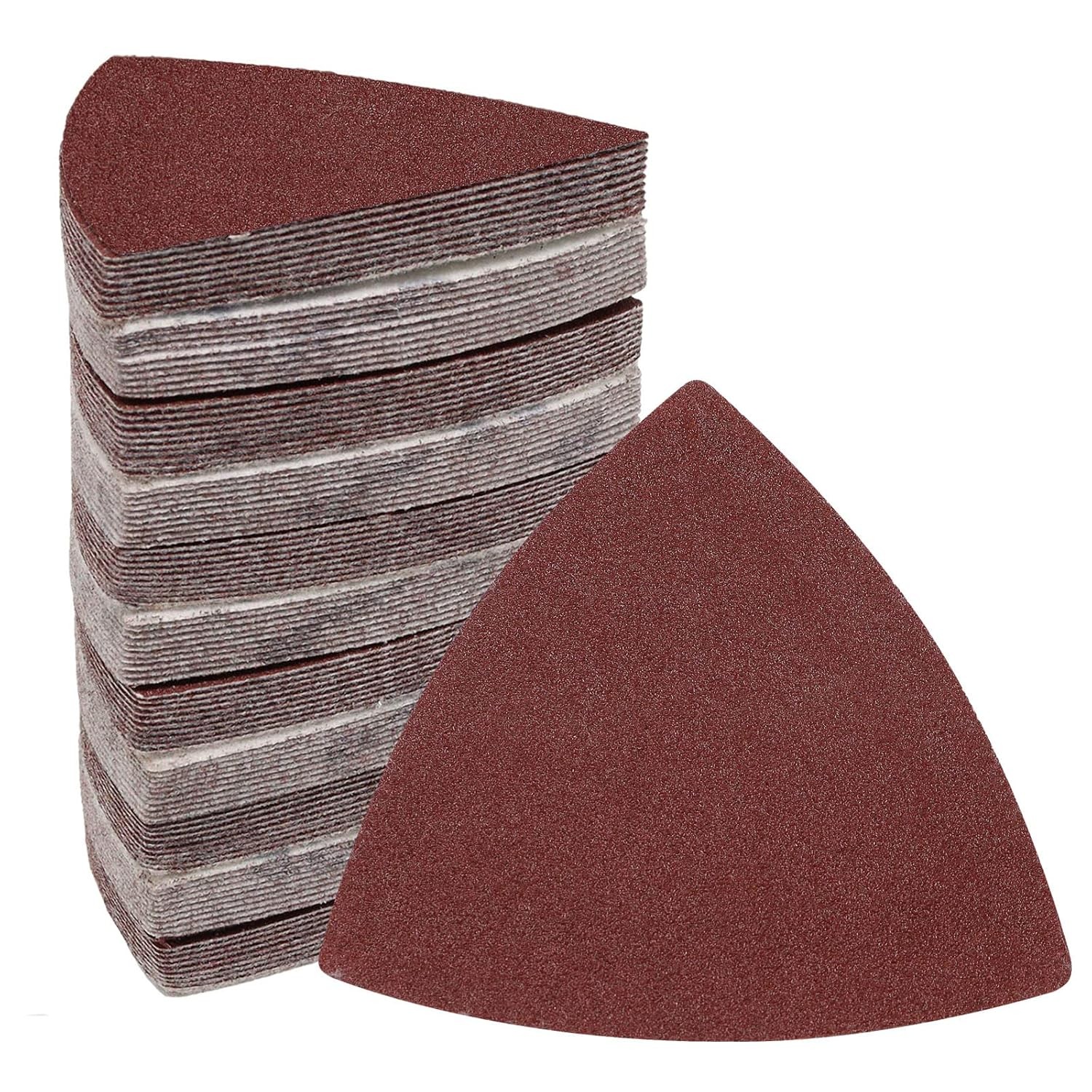 100 Pcs Triangle Sanding Pads 40-240 Grit Detail Sander Sandpaper Hook and Loop
