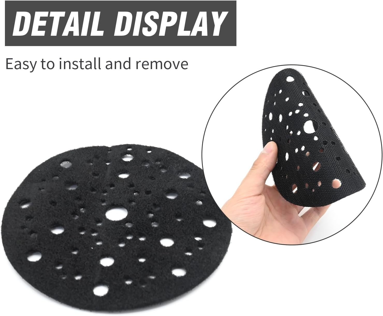 Professional 6 Inch 70-Hole Hook and Loop Pad Saver for Random Orbital Sanders