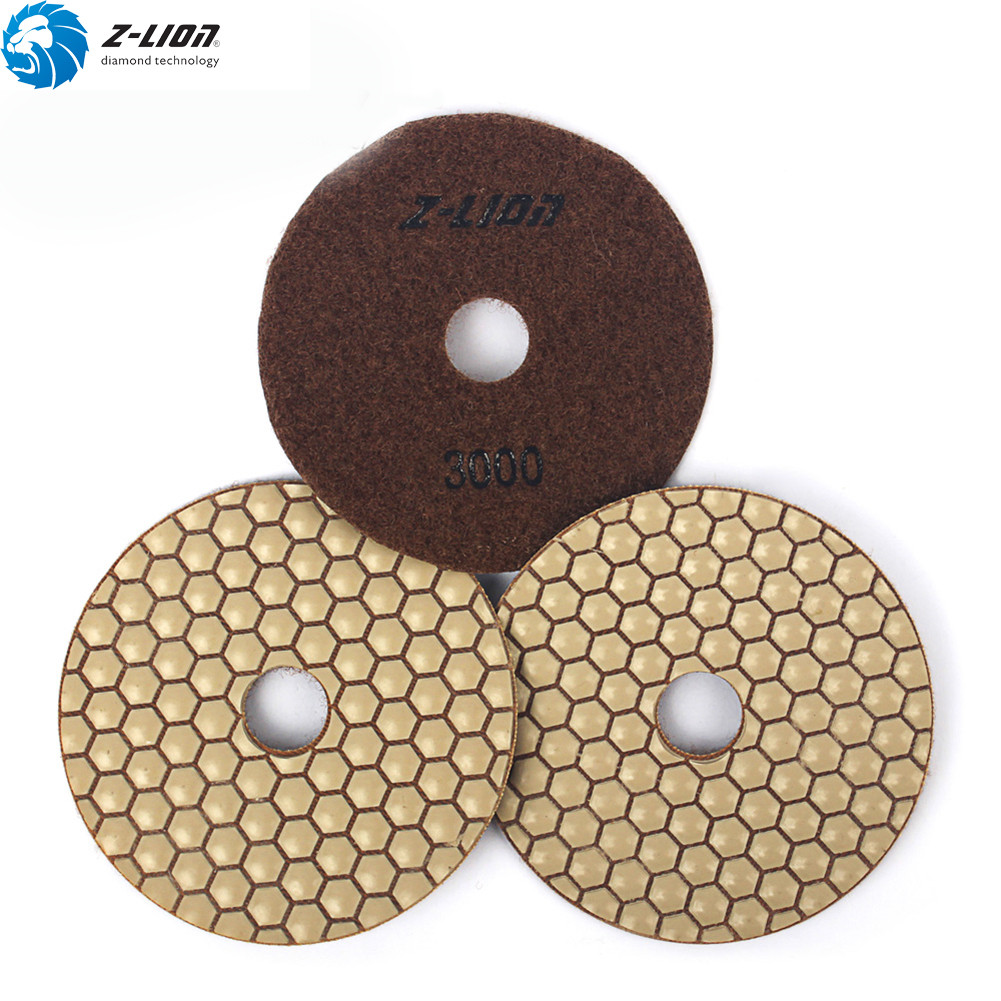 7PCS 4″ Diamond Dry Polishing Pads Grit 50-3000 Granite Marble Concrete Stone